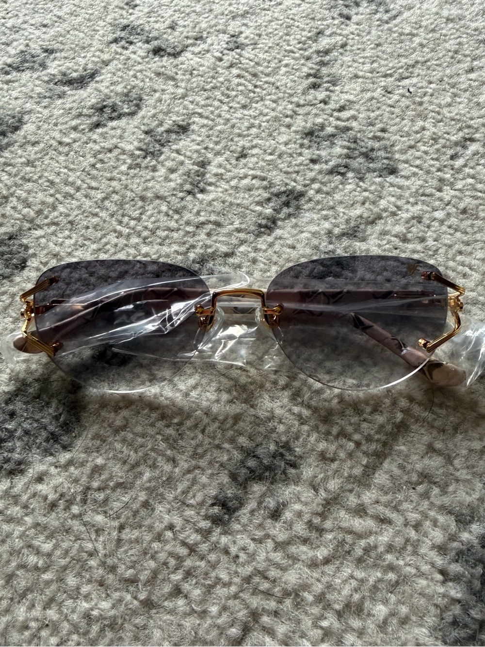 Vintage Frames Bal Harbour Rose Snakeskin Rimless Sunglasses Gemstone